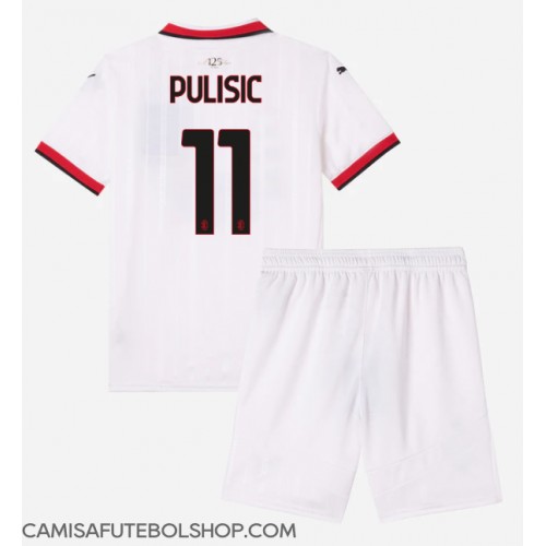 Camisa de time de futebol AC Milan Christian Pulisic #11 Replicas 2º Equipamento Infantil 2024-25 Manga Curta (+ Calças curtas)